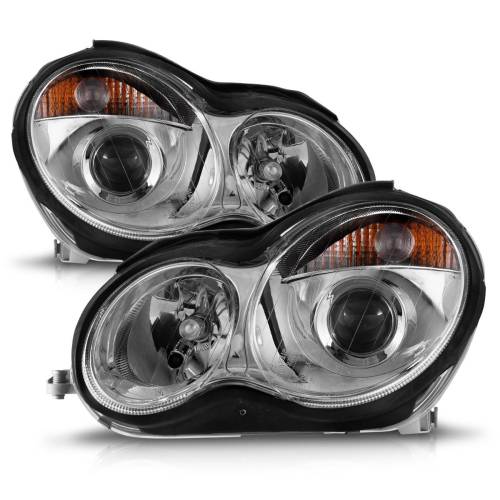 Anzo USA - 121080 | Projector Headlights Chrome (2001-2007 C Class W203)