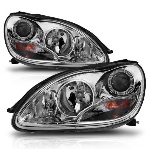 Anzo USA - 121092 | Anzo USA Projector Headlights Chrome (2000-2005 S Class W220)