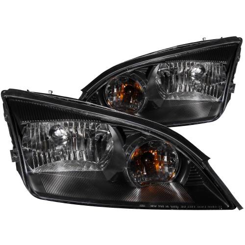 Anzo USA - 121229 | Anzo USA Crystal Headlights Black (2005-2007 Focus ZX4)