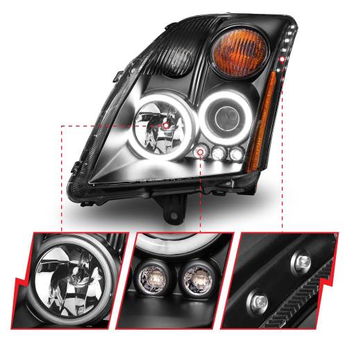 Anzo USA - 121276 | Anzo USA Projector Headlights Black (2007-2012 Sentra)