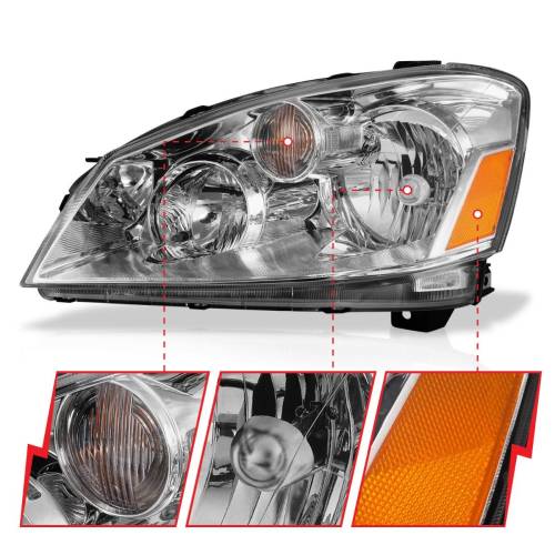 Anzo USA - 121294 | Anzo USA Crystal Headlights Chrome (2005-2006 Altima)