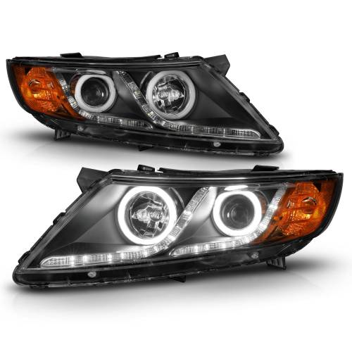 Anzo USA - 121460 | Anzo USA Projector Headlights w/ Halo Black (2011-2015 Optima)