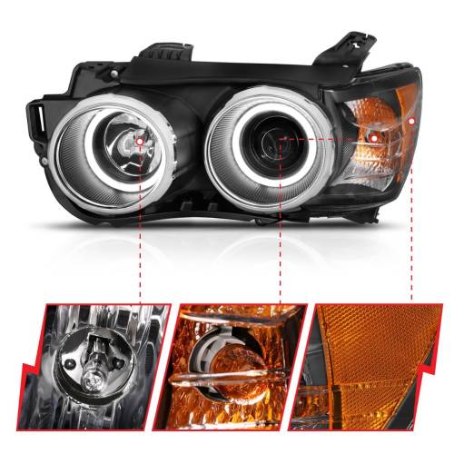 Anzo USA - 121488 | Anzo USA Projector Headlights w/ Halo Black (2012-2015 Sonic)