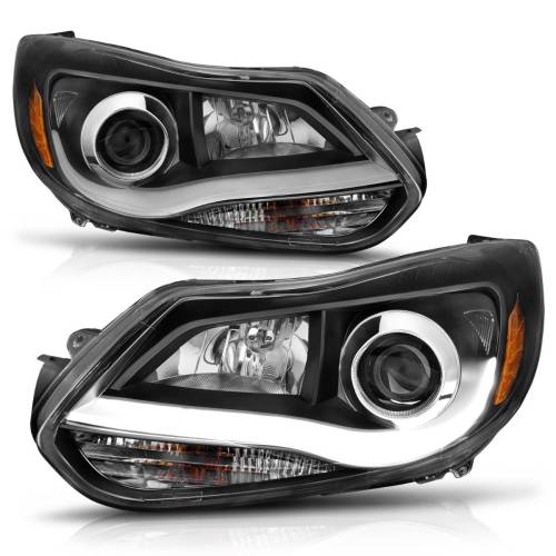 Anzo USA - 121490 | Anzo USA Projector Headlights Plank Style Black (2012-2014 Focus)