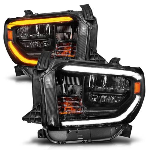 Anzo USA - 111531 | Anzo USA LED Crystal Headlights w/ Switchback Black Housing w/ DRL (2014-2017 Tundra)