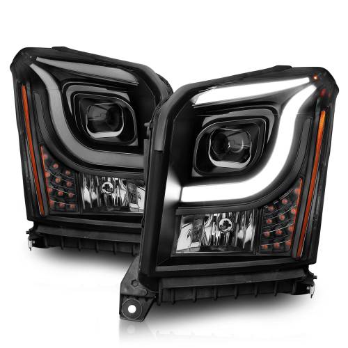 Anzo USA - 111535 | Anzo USA Projector Headlights w/ Light Bar Black (2015-2020 Yukon)