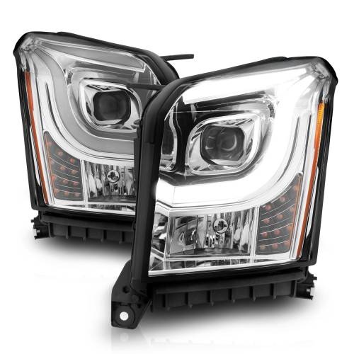 Anzo USA - 111536 | Anzo USA Projector Headlights w/ Light Bar Chrome (2015-2020 Yukon)