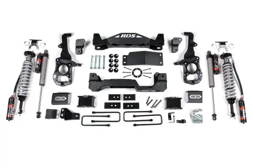 BDS Suspension - BDS1585FPE | BDS Suspension 6 Inch Lift Kit With Fox 2.5 Performance Elite Coil-over For Ford F-150 4WD | 2021-2024 | Rear 5 Inch Block Kit, Rear Fox 2.5 Performance Elite Shocks