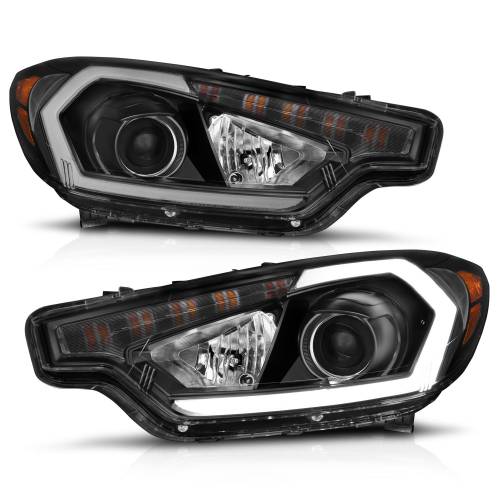 Anzo USA - 121562 | Anzo USA Projector Headlights w/ Light Bar Black Housing w/ DRL (2014-2016 Forte)