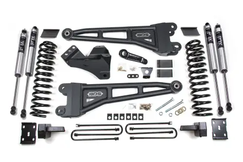 BDS Suspension - BDS1596FS | BDS Suspension 4 Inch Lift Kit With Radius Arm For Ford F-250/F-350 Super Duty 4WD | 2011-2016 | Diesel | Rear Lift 4 Inch Block, Fox 2.0 Performance Series Shocks