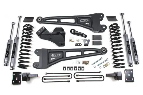 BDS Suspension - BDS1596H | BDS Suspension 4 Inch Lift Kit With Radius Arm For Ford F-250/F-350 Super Duty 4WD | 2011-2016 | Diesel | Rear Lift 4 Inch Block, NX2 Nitro Series Shocks