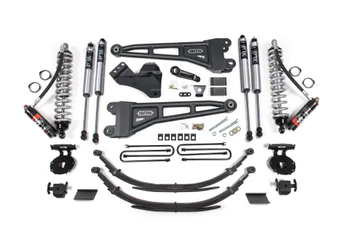 BDS Suspension - BDS1597FPE | BDS Suspension 4 Inch Lift Kit With Radius Arm & Fox 2.5 Performance Elite Coil-over Conversion For Ford F-250/F-350 Super Duty 4WD | 2011-2016 | Diesel | Rear Lift Leaf Springs