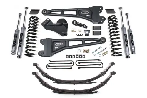 BDS Suspension - BDS1597H | BDS Suspension 4 Inch Lift Kit With Radius Arm For Ford F-250/F-350 Super Duty 4WD | 2011-2016 | Diesel | Rear Lift Leaf Springs, NX2 Nitro Series Shocks