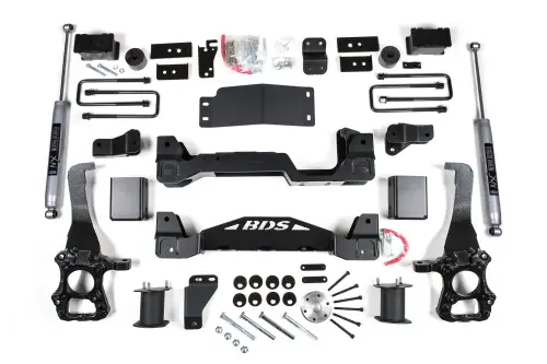 BDS Suspension - BDS1908H | BDS Suspension 4 Inch Lift Kit For Ford F-150 4WD | 2015-2020 | Rear 3 Inch Block Kit, Rear NX2 Nitro Series Shocks