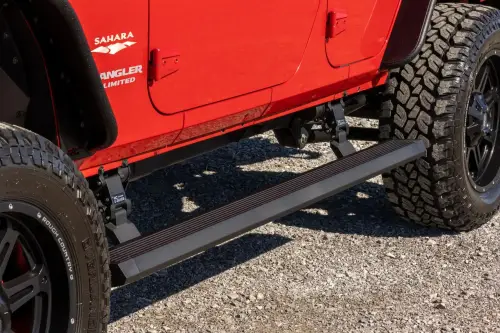 Rough Country - PSR610330 | Rough Country Power Retractable Running Boards With LED Lights (2007-2018 Wrangler JK Unlimited 4WD | 4 Door)