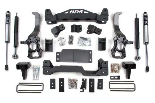 BDS Suspension - BDS1919FS | BDS Suspension 6 Inch Lift Kit For Ford F-150 4WD | 2009-2013 | Rear 4 Inch Block Kit, Rear Fox 2.0 Performance Series Shocks