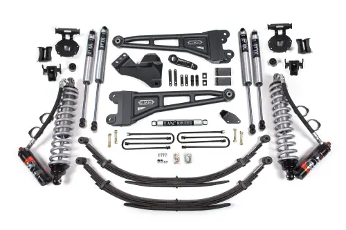 BDS Suspension - BDS1933FPE | BDS Suspension 4 Inch Lift Kit With Radius Arm & Fox 2.5 Performance Elite Coil-over Conversion For Ford F-250/F-350 Super Duty 4WD | 2005-2007 | Diesel | Rear Lift Leaf Springs