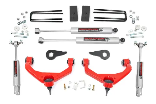 Rough Country - 95920RED | Rough-Country 3.5 Inch Lift Kit | Chevrolet/GMC 2500HD/3500HD (11-19)