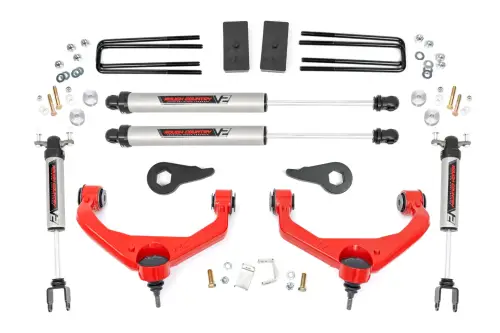 Rough Country - 95970RED | Rough-Country 3.5 Inch Lift Kit | V2 | Chevrolet/GMC 2500HD/3500HD (11-19)