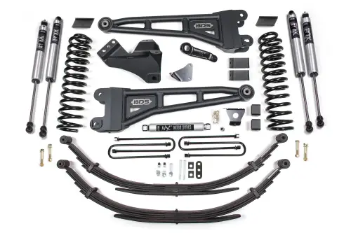 BDS Suspension - BDS1947FS | BDS Suspension 6 Inch Lift Kit With Radius Arm For Ford F-250/F-350 Super Duty 4WD | 2005-2007 | Diesel | Rear Lift 6 Inch Leaf Springs, Fox 2.0 Performance Series Shocks