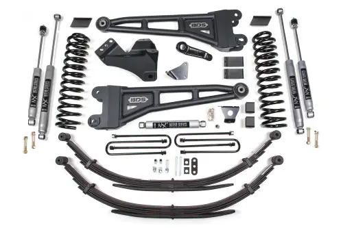 BDS Suspension - BDS1947H | BDS Suspension 6 Inch Lift Kit With Radius Arm For Ford F-250/F-350 Super Duty 4WD | 2005-2007 | Diesel | Rear Lift 6 Inch Leaf Springs, NX2 Nitro Series Shocks