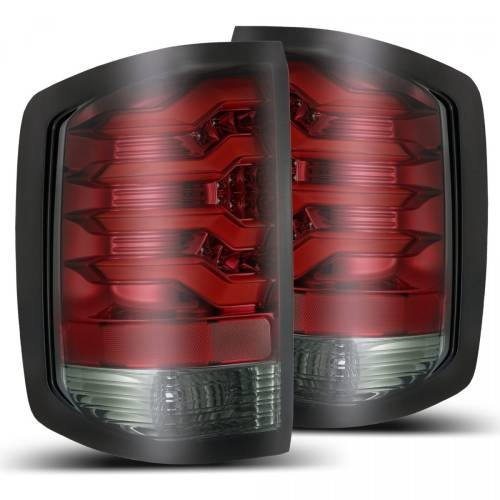 AlphaREX - 620020 | AlphaRex PRO-Series LED Tail Lights For Chevrolet Silverado 1500 (2014-2018) / Silverado 2500 HD/3500 HD (2015-2019) / GMC Sierra 3500 HD Dually (2015-2019) | Red Smoke