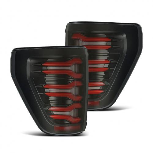 AlphaREX - 653030 | AlphaRex LUXX-Series LED Tail Lights For Ford F-150 (2021-2023) | Black-Red