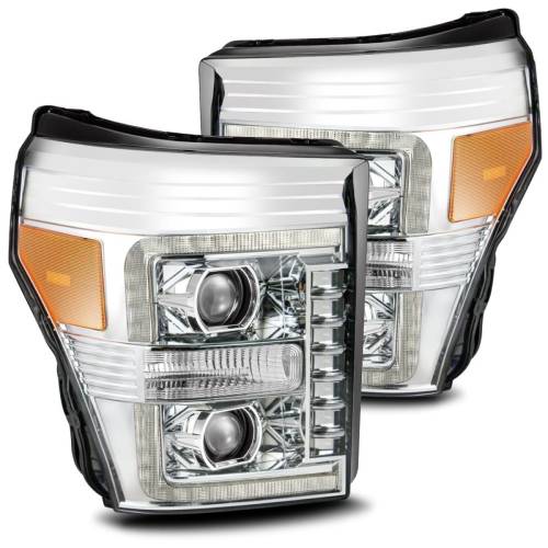 AlphaREX - 880141 | AlphaRex PRO-Series Halogen Projector Headlights For Ford F-250 / F-350 / F-450 / F-550 Super Duty (2011-2016) | Chrome