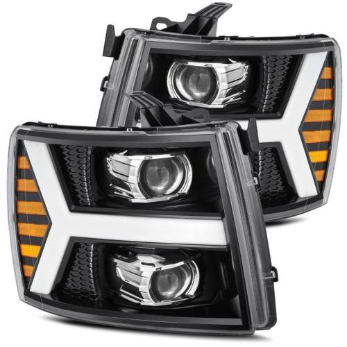 AlphaREX - 880206 | AlphaRex PRO-Series Halogen Projector Headlights For Chevrolet Silverado 1500 / 2500 HD / 3500 HD (2007-2013) | Jet Black