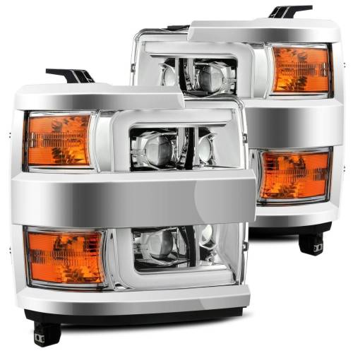 AlphaREX - 880225 | AlphaRex PRO-Series Halogen Projector Headlights For Chevrolet Silverado 2500 HD / 3500 HD (2015-2019) | Chrome