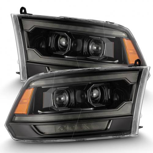 AlphaREX - 880563 | AlphaRex (MK II 5th Gen 2500 Style) PRO-Series Halogen Projector Headlights For Ram Truck 1500 / 2500 / 3500 (2009-2018) | Alpha-Black