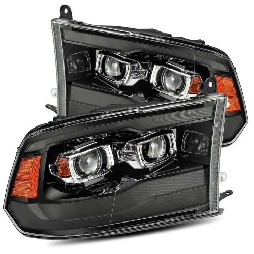 AlphaREX - 880593 | AlphaRex MK II PRO-Series Halogen Projector Headlights For Ram 1500 / 2500 / 3500 Truck (2009-2018) | Jet Black