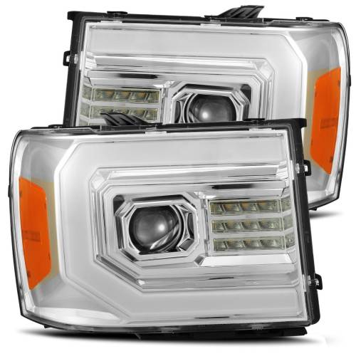 AlphaREX - 880604 | AlphaRex PRO-Series Halogen Projector Headlights For GMC Sierra 1500 / 2500 HD / 3500 HD (2007-2014) | Chrome