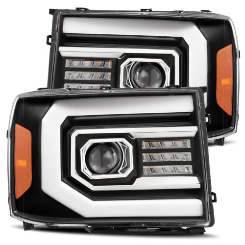 AlphaREX - 880606 | AlphaRex PRO-Series Halogen Projector Headlights For GMC Sierra 1500 / 2500 HD / 3500 HD (2007-2014) | Black