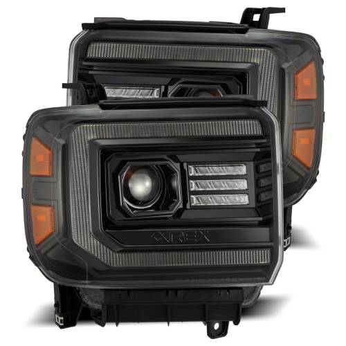 AlphaREX - 880612 | AlphaRex PRO-Series Halogen Projector Headlights For GMC Sierra (2014-2018) | Alpha-Black