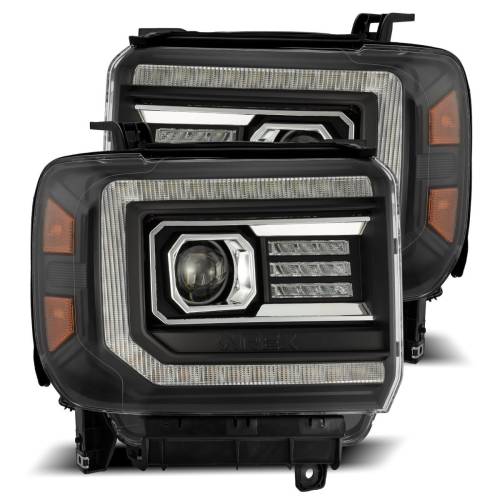 AlphaREX - 880613 | AlphaRex PRO-Series Halogen Projector Headlights For GMC Sierra (2014-2018) | Black