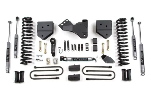 BDS Suspension - BDS542H | BDS Suspension 4 Inch Lift Kit For Ford F-250/F-350 Super Duty 4WD | 2008-2010 | Gas | Rear Lift Block Kit Without Factory Overload, NX2 Nitro Series Shocks