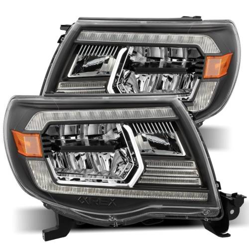 AlphaREX - 880735 | AlphaRex LUXX-Series LED Crystal Headlights For Toyota Tacoma (2005-2011) | Black