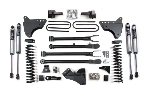 BDS Suspension - BDS544FS | BDS Suspension 4 Inch Lift Kit With 4 Link For Ford F-250/F-350 Super Duty 4WD | 2008-2010 | Gas | Rear Lift Block Kit Without Factory Overload, Fox 2.0 Performance Series Shocks