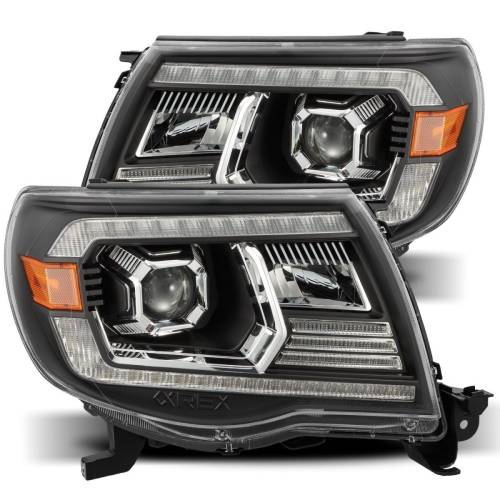 AlphaREX - 880738 | AlphaRex PRO-Series Halogen Projector Headlights For Toyota Tacoma (2005-2011) | Black