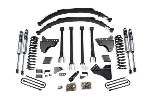 BDS Suspension - BDS551FS | BDS Suspension 6 Inch Lift Kit With 4 Link For Ford F-250/F-350 Super Duty 4WD | 2008-2010 | Gas | Rear Lift Leaf Springs, Fox 2.0 Performance Series Shocks