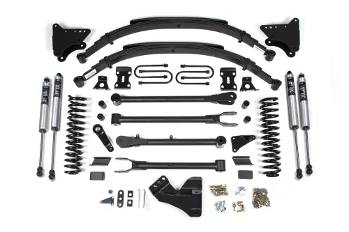 BDS Suspension - BDS555FS | BDS Suspension 4 Inch Lift Kit With 4 Link For Ford F-250/F-350 Super Duty 4WD | 2008-2010 | Diesel | Rear Lift Leaf Springs, Fox 2.0 Performance Series Shocks