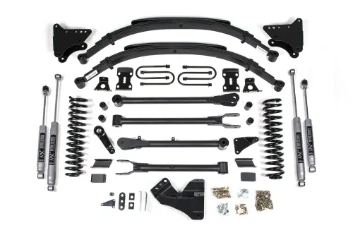 BDS Suspension - BDS555H | BDS Suspension 4 Inch Lift Kit With 4 Link For Ford F-250/F-350 Super Duty 4WD | 2008-2010 | Diesel | Rear Lift Leaf Springs, NX2 Nitro Series Shocks