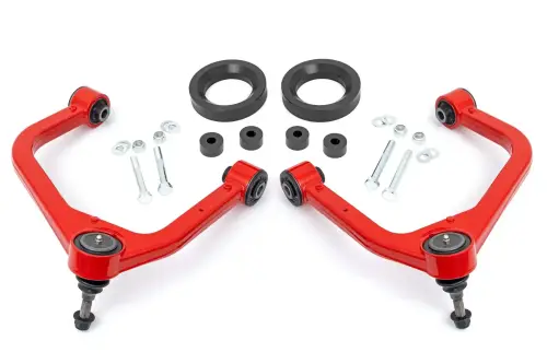 Rough Country - 1325RED | Rough Country 1.75 Inch Leveling Kit With UCA For GMC Sierra 1500 4WD (2019-2024) | ONLY Fits AT4 | Red