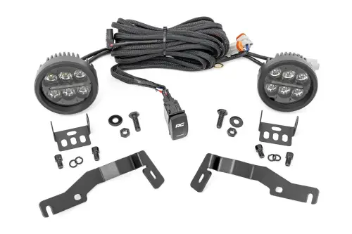 Rough Country - 72102 | Rough Country LED Ditch Light Kit For Toyota Tacoma (2024-2024) | Black Series With Flood Beam