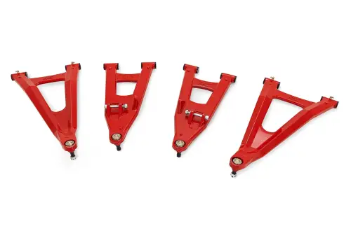 Rough Country - 93155RED | Rough Country High Clearance With 2 Inch Forward Offset Forged Aluminum Control Arms For Polaris Ranger 1000XP (2017-2023) | Red Finish