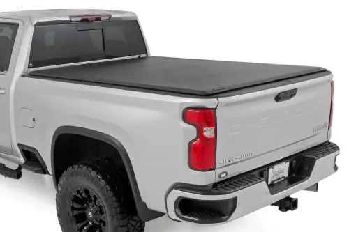 Rough Country - 42120690 | Rough Country Soft Roll Up Bed Cover For Chevrolet 2500 HD/3500 HD / GMC 2500 HD/3500 HD (2020-2024)