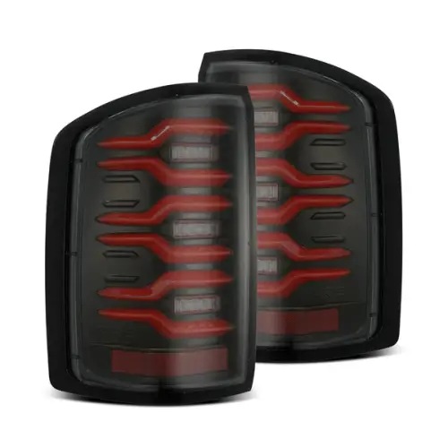 AlphaREX - 630050 | AlphaRex LUXX-Series LED Tail Lights GMC Sierra 1500 / 2500 HD / 3500 HD (2014-2018) | Black Red