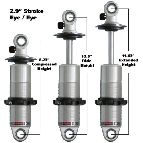 Ridetech - RT24129901 | RideTech HQ Coil-Over shock with 2.9" stroke and 1.7" eye mount | universal