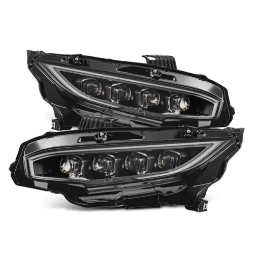 AlphaREX - 880491 | AlphaRex NOVA-Series LED Projector Headlights For Honda Civic (2016-2021) | Black